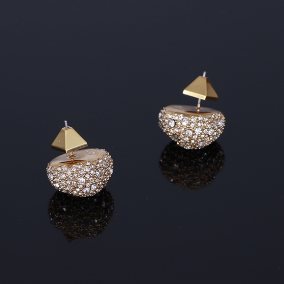 🛑Alexis Bittar pave Button Earrings - Picture 4 of 6